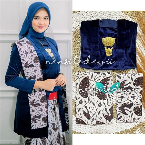 Jual Set Ln B Kebaya Panjang Jarik Instan Selendang Jarik