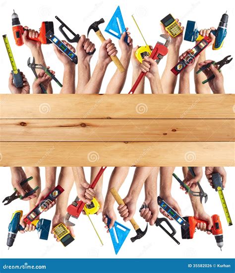 Hands with DIY tools. stock photo. Image of adjustable - 35582026