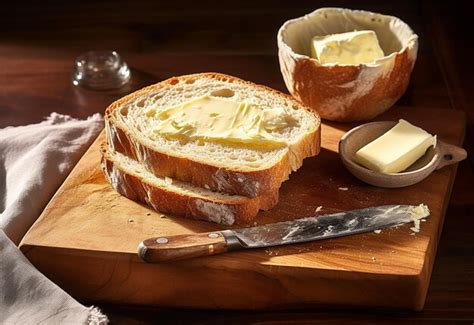 Premium AI Image | Photo of butter spread on bread slice