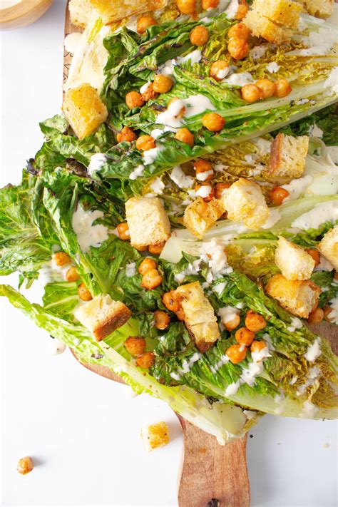 Vegan Grilled Caesar Salad This Savory Vegan Recipe Vegan Grilling Savory Vegan Caesar Salad