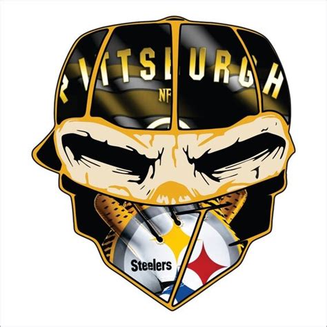 Pittsburgh Steelers Bandana Skull Vinyl Decal / by TheKingOfDecals