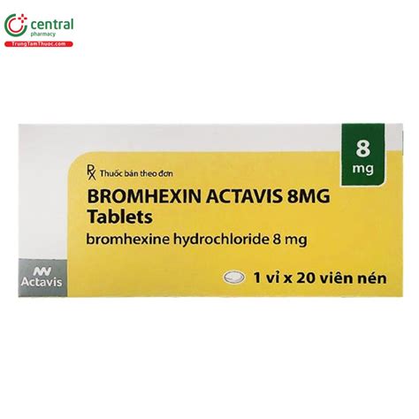 Thuốc Bromhexin Actavis 8mg điều trị triệu chứng bệnh hô hấp