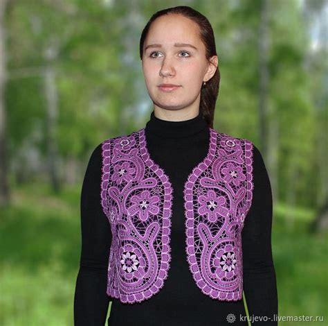 Жилет УЗОР вологодское.вятское кружево – купить на Ярмарке Мастеров ...