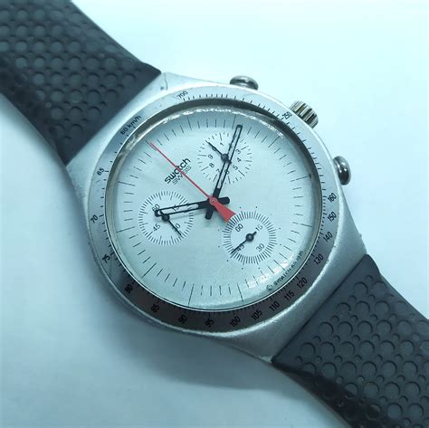 Swatch Irony Chronograph Aluminum Ag Swiss Made Vintage Etsy