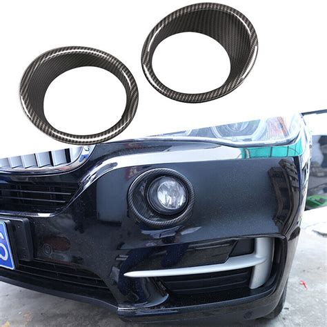 Carbon Fiber Abs Front Fog Light Lamp Cover Ring Trim Fit For Bmw X