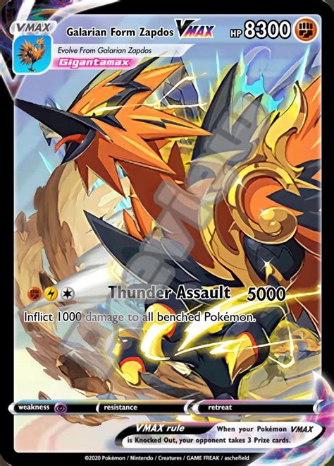 Galarian Zapdos Vmax Gx Ex Vstar Ash Ketchum Gx Pokemon Card Etsy Uk