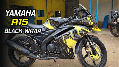 Yamaha R15 V1 Full Black Wrap R15 S Modified Yamaha R15 V1 Sticker Modification R15v1