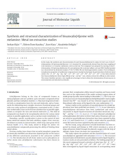 Pdf An Approach To The Synthesis Of Chemically Modified Bisazocalix 4