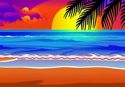 Premium AI Image | beach sunset background