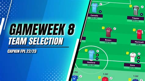 Gameweek 8 Team Selection Wildcard Active Fantasy Premier League