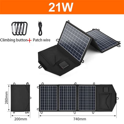 15 60W Foldable ETFE Solar Panel Charger 5V Dual USB DC18V Output