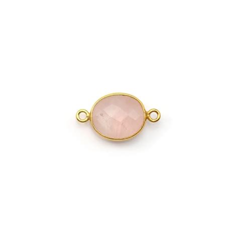 Quartz Rose Ovale Facette Sertie Sur Argent Dor L Or Fin