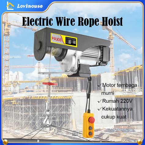 Jual Electric Hoist Wire Rope Katrol Mini Listrik Panjang 12m Indoor Dan Outdoor Kecil Derek