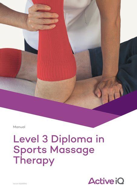 Active Iq Level 3 Diploma In Sports Massage Therapy Sample Manual