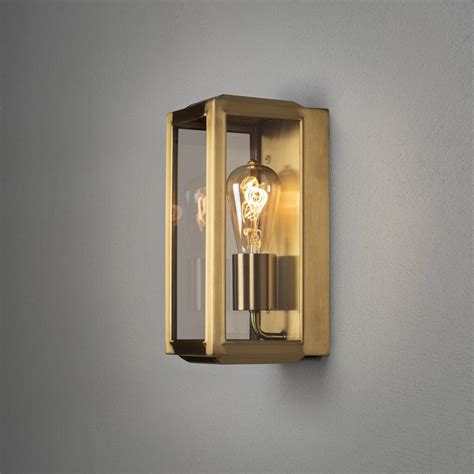 Konstsmide Carpi Mini Half Lantern Outdoor Wall Light Brass Spectra