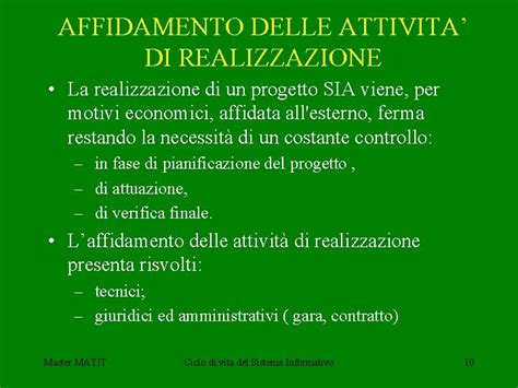 Ciclo Di Vita Del Sistema Informativo Master Matit