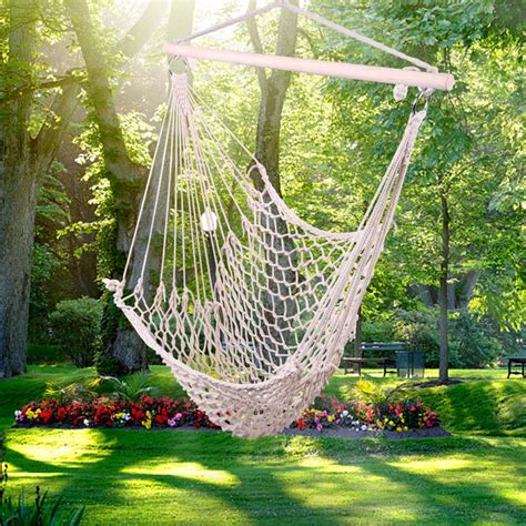 Large Hanging Rope Hammock Chair Swing, Bohemian Style Hanging Swing ...