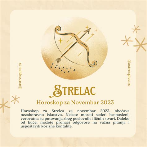 Strelac Horoskop Za Novembar 2023 Astro Spice