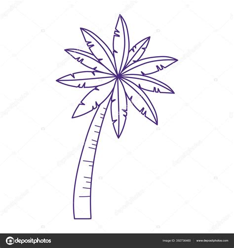 Tropical Palm Tree Cartoon Isolated Design Icon White Background Stock