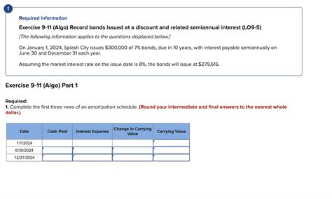 Solved Required Information Exercise Algo Record Chegg