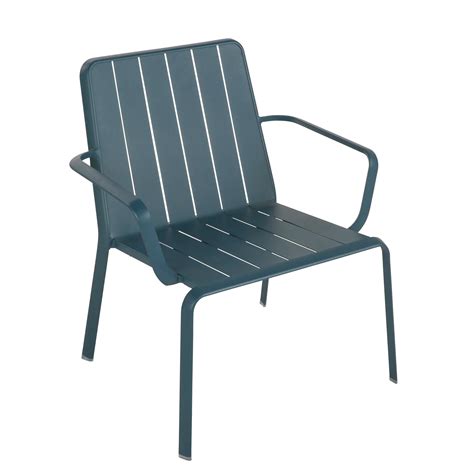 Chaise Basse De Jardin Naterial Idaho En Aluminium Bleu Leroy Merlin