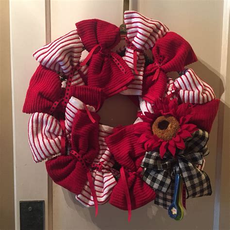 Dishrag Wreath Made This For Kitchen Shower Got Dish Towels At Target