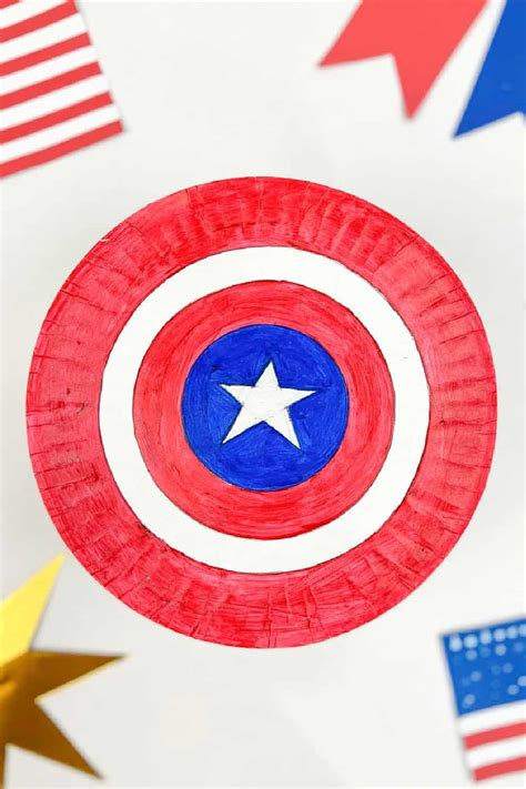 Captain America Paper Plate Shield Made With Happy