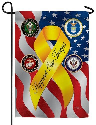 Support Our Troops With Seals Sublimated Garden Flag I Americas Flags