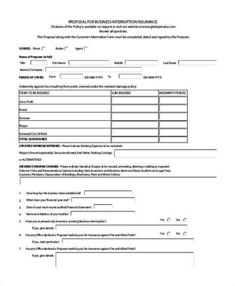 Free 12 Sample Business Proposal Forms In Ms Word Pdf Pages Excel