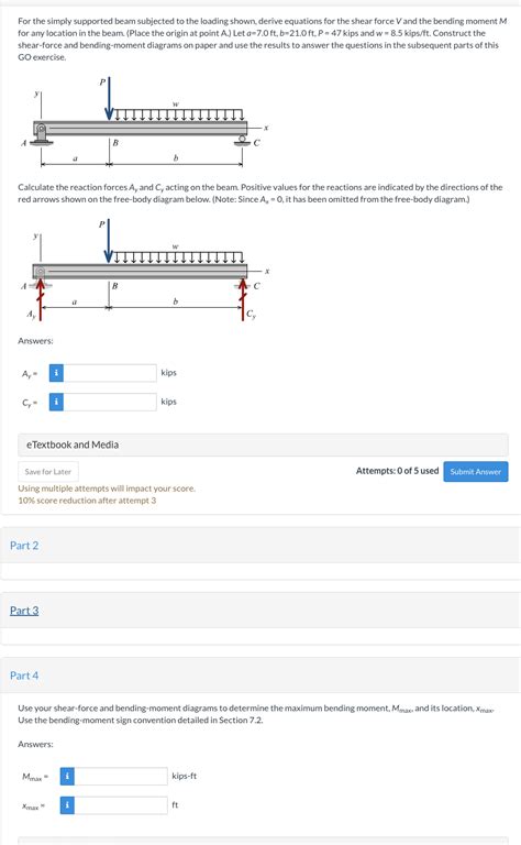 Solved For The Simply Supported Beam Subjected To The