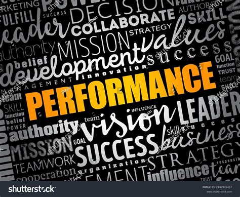 Performance Word Cloud Collage Business Concept Stock Vector Royalty