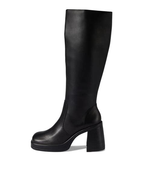 Steve Madden Leather Fanatik Knee High Boot In Black Leather Black Lyst