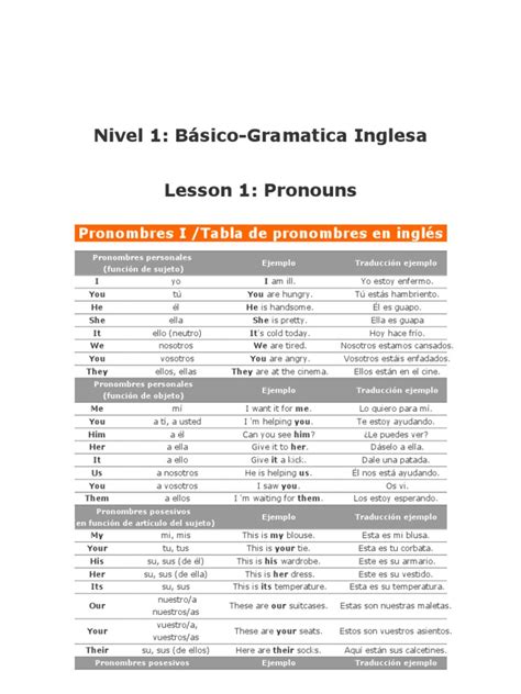 Curso De Ingles Nivel 1 Básico Pdf Abuelo Mecánica Del Lenguaje