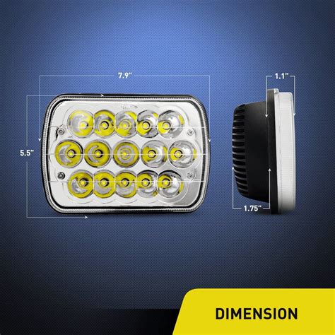 Nilight Led Headlights 45w 7x6 5x7 Hilo Led Sealed Beam H6054 6053