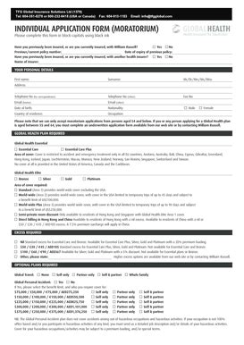 Fillable Online INDIVIDUAL APPLICATION FORM MORATORIUM Expat