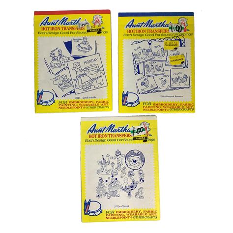 Aunt Martha Hot Iron Transfers Embroidery Cottage Core Lot Patterns