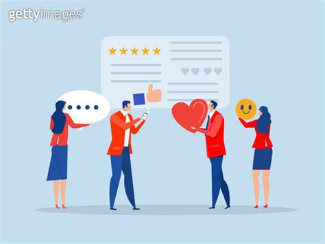 Customer Satisfaction Concept Customer Giving Rating Stars And Likes