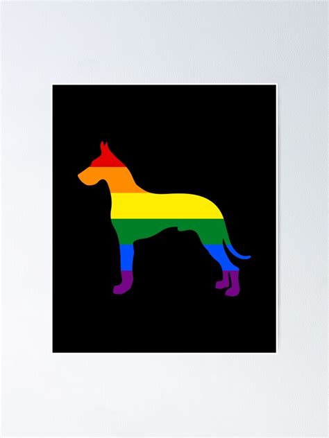 P Ster Orgullo Gay Perro Orgulloso Mam Bandera Del Arco Iris Gran Dan S De Kentuckygirltee