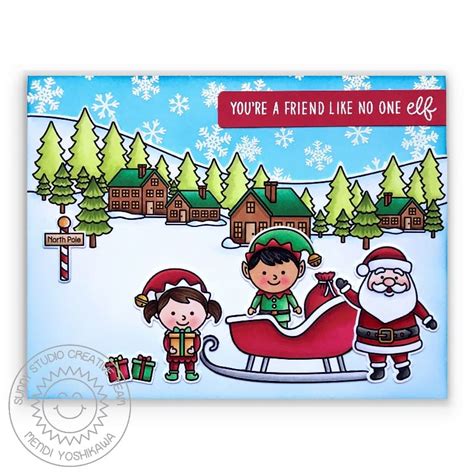 Sunny Studio Stamps North Pole Elves 4x6 Clear Photo-polymer Stamp Set