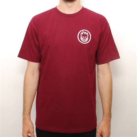 Spitfire Wheels Spitfire Classic Swirl Skate T Shirt Burgundy Skate T Shirts From Native