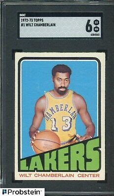 Topps Basketball Wilt Chamberlain Los Angeles Lakers Hof Sgc