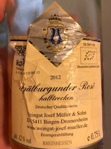 Josef Mueller Spätburgunder Rosé Halbtrocken Vivino US