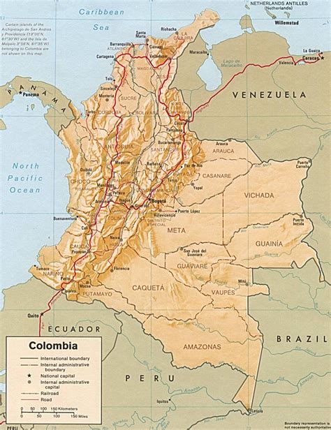 Mapa nacional de Colombia y de la isla de Baru