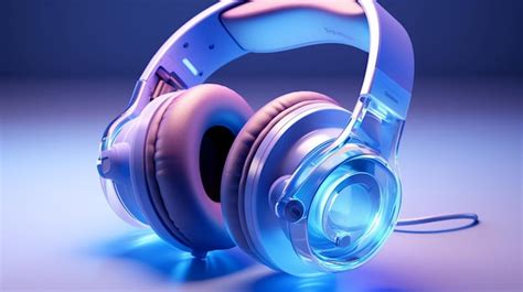 Premium Ai Image A Pair Of Headphones With A Blue Led Light