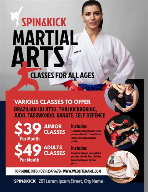 Martial Art Class Flyer Template Postermywall