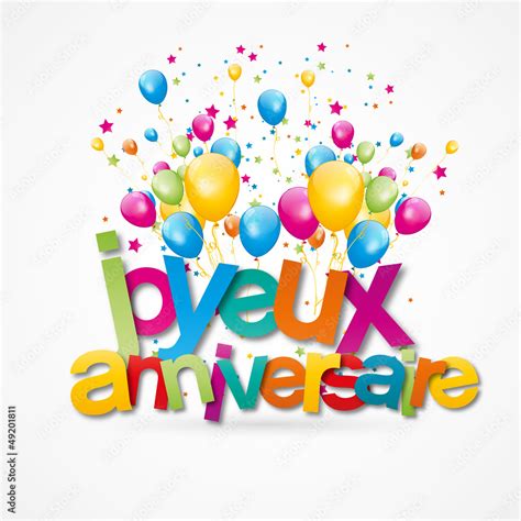 Joyeux Anniversaire Stock Vector Adobe Stock