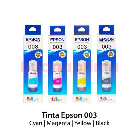 Jual Tinta Printer Epson 003 Original Black Cyan Magenta Yellow Hitam