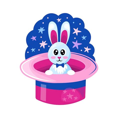 Premium Vector Magical Rabbit In A Hat