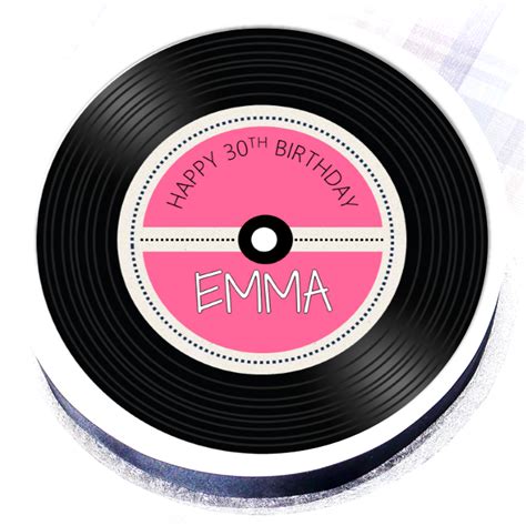 Personalised Vinyl Record Cake Topper 7 5 Round Debs Kitchen Cakes