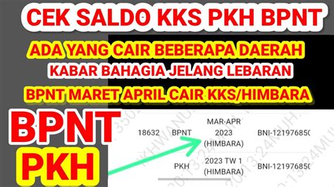 CEK SALDO PKH BPNT MARET APRIL CAIR KKS HIMBARA Kapan Pkhtahap2 Cair